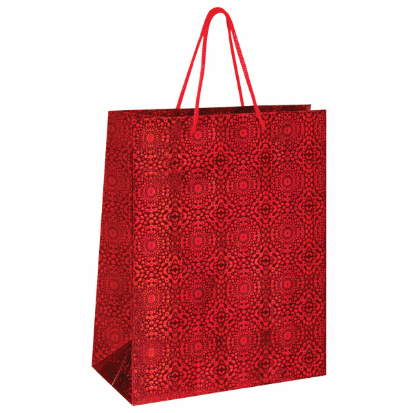 Пакеты подарочные 26x12,7x32,4 см, ЗОЛОТАЯ СКАЗКА голография, ассорти, 10 штук - Подарочные пакеты