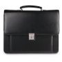 Портфель "Проект", 38х28,5х10 см, искусственная кожа, 2 отделения, замок с ключом, черный, 200 - Портфели из кожи
