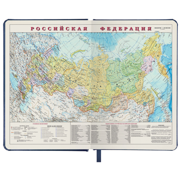 Ежедневник недатированный А5 138х213 мм BRAUBERG "Iguana" под кожу, 160 л, темно-синий, 125091 - Ежедневники с покрытием "под кожу и ткань"