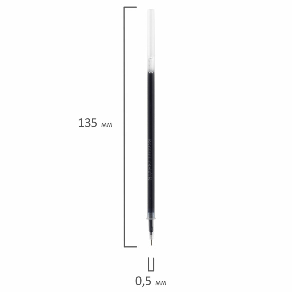 Стержень гелевый STAFF "Basic" GPR-229, 135 мм, СИНИЙ, игольчатый узел 0,5 мм, линия 0,35 мм, 170228 - Стержни для ручек гелевых