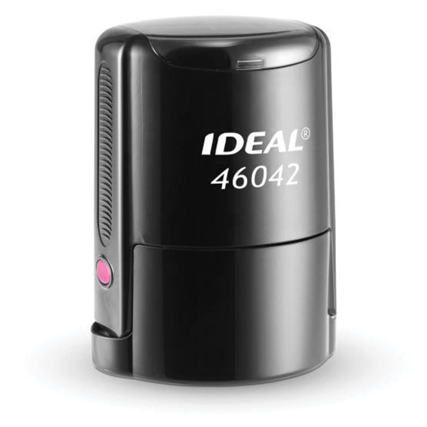 Оснастка для печатей, оттиск D=42 мм, синий, TRODAT IDEAL 46042, корпус черный, крышка, подушка, 125308 - Оснастки для печатей