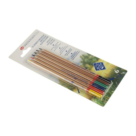 Набор профессиональных цветных карандашей "Мастер-Класс" 6 цветов, в блистере - Карандаши цветные и акварельные профессиональные