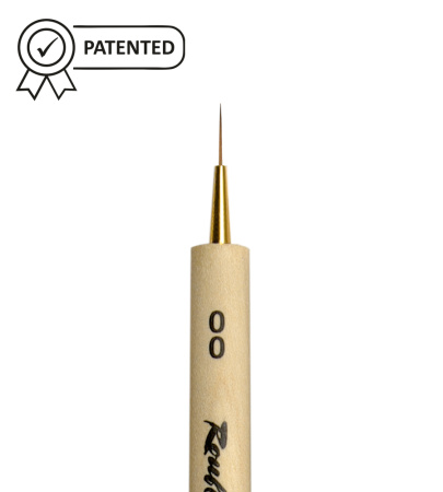Кисть Roubloff Миниатюра синтетика имитация колонка лайнер №00 ручка скошенная утолщенная серия Miniature S4 - Кисти художественные из синтетического волоса