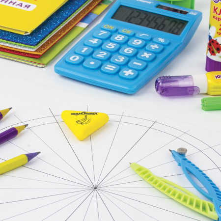 Ластик ЮНЛАНДИЯ "Трио", 35х35х10 мм, цвет ассорти, треугольный, 228072 - Ластики классические