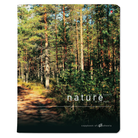 Тетрадь А5 48 л. АЛЬТ скоба, клетка, глянцевый лак, "Природа" (5 видов), 7-48-028 - Тетради 40-48 листов