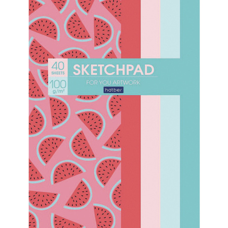 Скетчбук, белая бумага 100 г/м2, 145х205 мм, 40 л., склейка, глянцевая ламинация, "Фрутоскоп", 40Б5лAк - Альбомы, скетчбуки и бумага для графики и эскизов