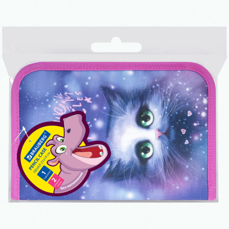 Пенал BRAUBERG, 1 отделение, 2 откидные планки, полиэстер, 21х14 см, "Believe in miracles", 270716 - Пеналы каркасные