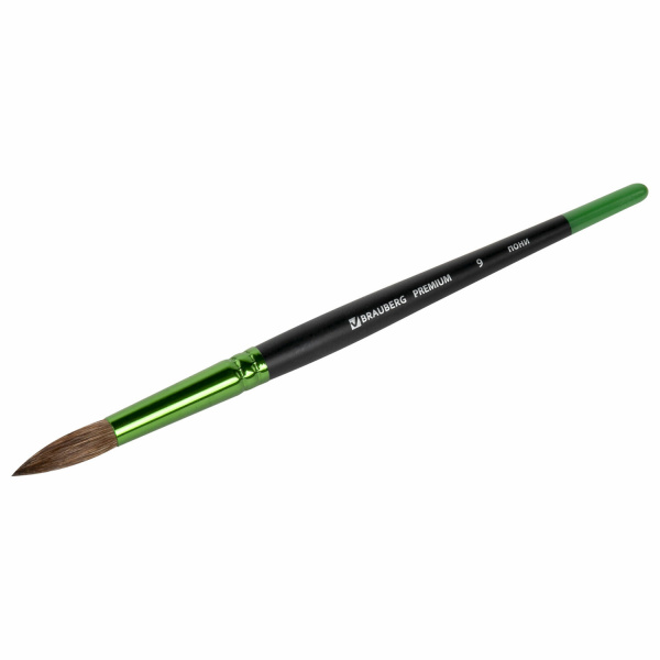 Кисть из ворса пони № 9, BRAUBERG PREMIUM, 200988 - Кисти для рисования
