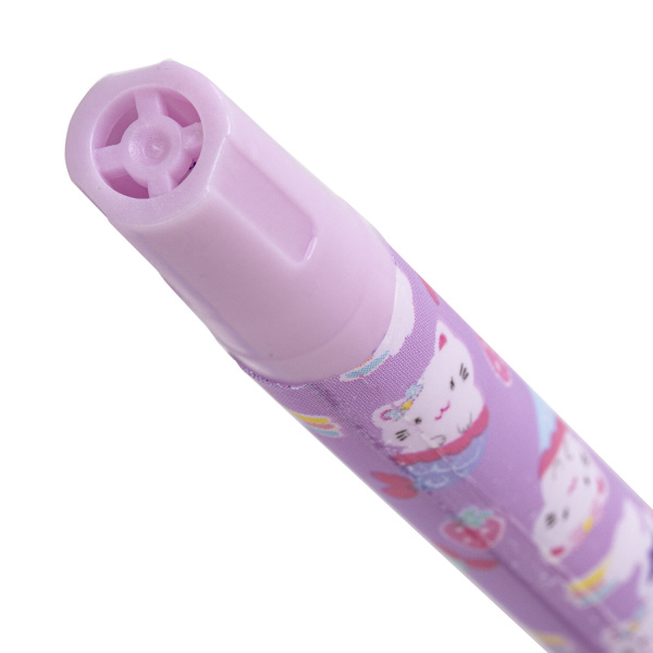 Ручка шариковая ЮНЛАНДИЯ "PURRMAID", синяя, SOFT TOUCH покрытие, узел 0,7 мм, линия письма 0,35 мм, 143731 - Ручки шариковые неавтоматические