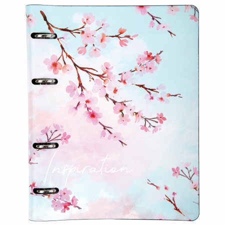 Тетрадь на кольцах А5 (180х220 мм), 80 листов, под кожу, клетка, BRAUBERG VISTA, Inspiration, 112124 - Тетради на кольцах и сменные блоки к ним