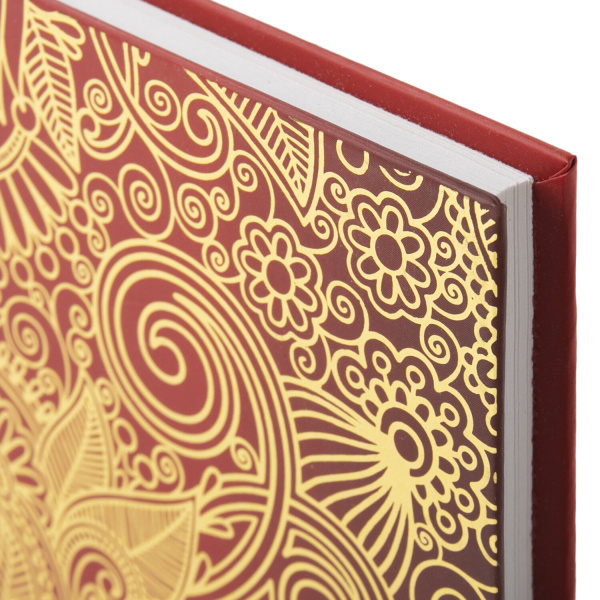 Блокнот А5 (135х206 мм), 80 л., твердый переплет, клетка, фольга, BRAUBERG, "Восточный узор", 126053 - Блокноты в книжном переплете