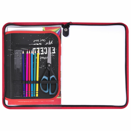 Папка для труда на молнии ЮНЛАНДИЯ А4, 1 отделение, откидная планка, органайзер, "Original", 270985 - Папки для тетрадей и уроков труда