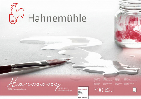 Hahnemuhle Альбом-склейка для акварели "Harmony", 300 г/м2, А4, целлюлоза 100%, 12 л, среднее зерно
