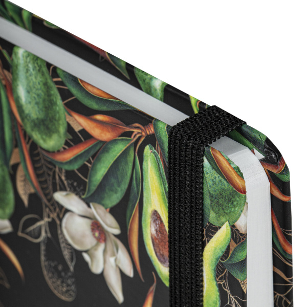 Ежедневник недатированный с резинкой, МАЛЫЙ ФОРМАТ А6 (109х148 мм), BRAUBERG, 128 л., "Авокадо", 114570 - Ежедневники с твердой обложкой