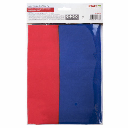 Флаг России 90х135 см без герба, ПРОЧНЫЙ с влагозащитной пропиткой, полиэфирный шелк, STAFF, 550225 - Флаги и знамена