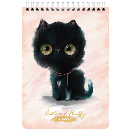 Блокнот А5 (146х206 мм), 60 л., гребень, картон, клетка, BRAUBERG KIDS, "Милые зверята", 114364 - Блокноты детские