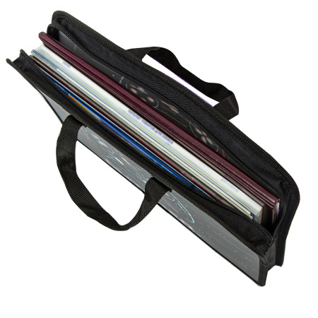 Папка на молнии с ручками ЮНЛАНДИЯ А4, 1 отделение, пластик, ширина 40 мм, "Glitched", 270948 - Папки-сумки с ручками