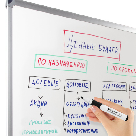 Маркеры стираемые для белой доски НАБОР 8 ЦВЕТОВ, BRAUBERG "SOFT", 5 мм, резиновая вставка, 152112 - Маркеры для досок