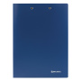 Папка с 2-мя металлическими прижимами BRAUBERG стандарт, синяя, до 100 листов, 0,6 мм, 221625 - Папки с прижимом