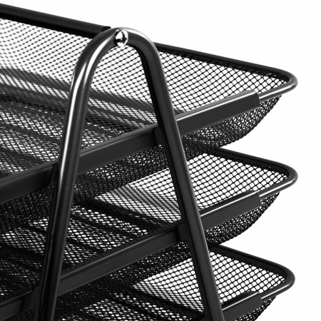 Лоток горизонтальный для бумаг BRAUBERG "Germanium", 5 секций, 370х355х295 мм, металл, черный, 237971 - Лотки горизонтальные (поддоны)