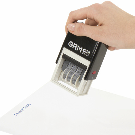 Датер-мини месяц буквами, оттиск 22х4 мм синий, GRM 4820, 124361131 - Датеры