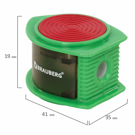 Точилка BRAUBERG "Flash", с контейнером, пластиковая, корпус ассорти, 228472 - Точилки ручные