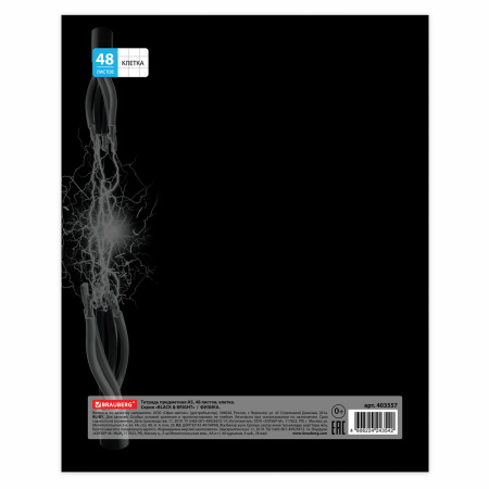 Тетради предметные, КОМПЛЕКТ 10 ПРЕДМЕТОВ, BLACK & BRIGHT, 48 листов, глянцевый лак, BRAUBERG, 403560 - Тетради предметные
