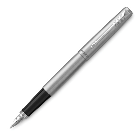 Ручка перьевая PARKER "Jotter Stainless Steel CT", корпус серебристый, детали хром, синяя, 2030946 - Ручки перьевые подарочные