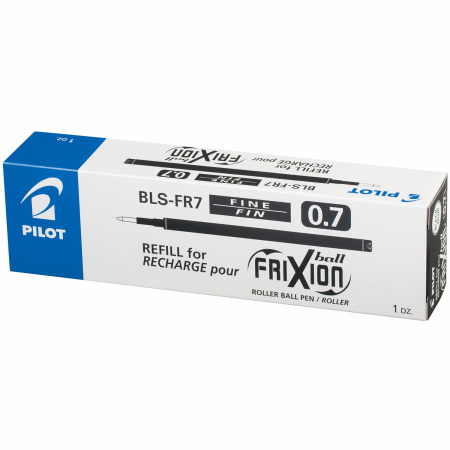 Стержень стираемый гелевый PILOT, 111 мм, ЧЕРНЫЙ, узел 0,7 мм, линия письма 0,35 мм, BLS-FR-7 - Стержни для ручек гелевых