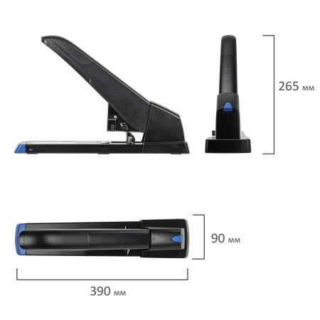 Степлер МОЩНЫЙ до 210 листов BRAUBERG "Heavy Duty Extra", скобы № 24/6-23/24, 270554 - Степлеры мощные