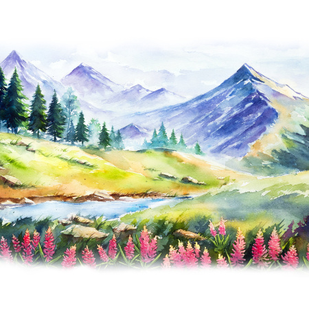 Папка для акварели, А4, 10 л., 180 г/м2, ПИФАГОР, 210х297 мм, ГОСТ 7277-77, 126965 - Альбомы и бумага для акварели и масла