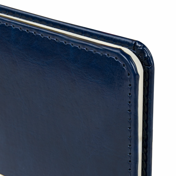 Еженедельник недатированный МАЛЫЙ ФОРМАТ 95х155 мм А6 BRAUBERG "Imperial" под кожу, 64 л., темно-синий, 126186 - Еженедельники