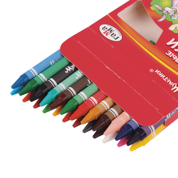 Восковые мелки ГАММА "Мультики", 24 цвета, 8х90 мм, круглые, картонная упаковка, 2131018_01_31 - Мелки