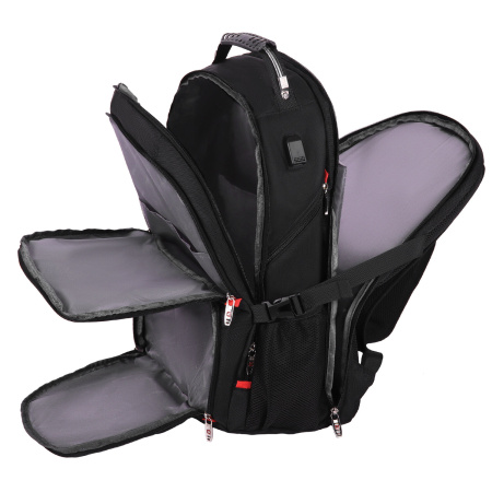 Рюкзак GERMANIUM UPGRADE Max, 3 отделения, отделение для ноутбука, USB-порт, UP-5, черный, 49х34х24 см, 271669 - Рюкзаки с отделением для ноутбука