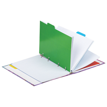 Тетрадь на кольцах А5 (175х215 мм), 120 листов, твердый картон, клетка, с разделителями, BRAUBERG, Marble, 404086 - Тетради на кольцах и сменные блоки к ним