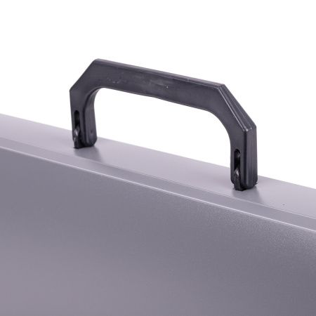 Папка-портфель пластиковая BRAUBERG "ПРОЕКТ", А4 (330х240х35 мм), 13 отделений, серый, РОССИЯ, 226027 - Портфели пластиковые