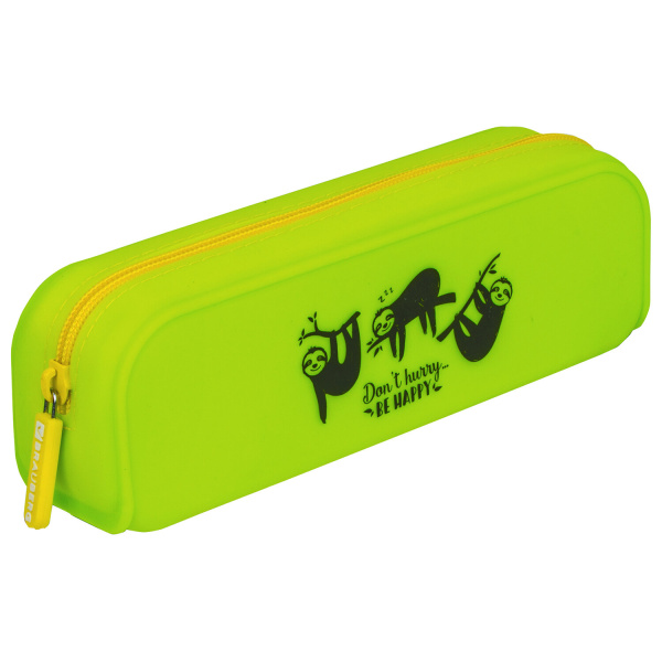 Пенал-косметичка BRAUBERG, силикон, "Sloths", 20х5х6 см, 229032