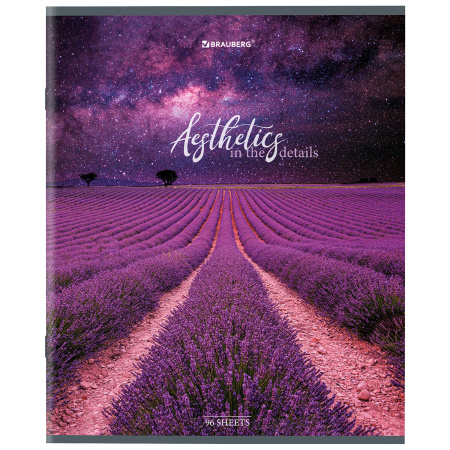 Тетрадь А5, 96 л., BRAUBERG, скоба, клетка, глянцевая ламинация, "Nature", 404427 - Тетради более 60 листов