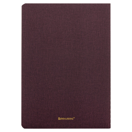 Тетрадь 48 л. в клетку обложка кожзам под рогожку, сшивка, A5 (147х210мм), БОРДОВЫЙ, BRAUBERG MOVE, 403844 - Тетради 40-48 листов