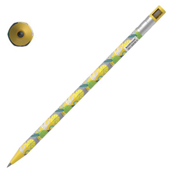 Карандаш механический цанговый 2 мм, ERICH KRAUSE ColorTouch "Lime", корпус ассорти, 56132 - Карандаши механические