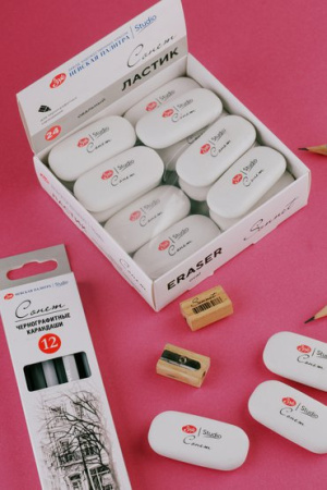 Ластик "Сонет" овальный для чернографитных карандашей - Художественные ластики и клячки