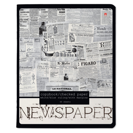 Тетрадь А5 48 л. АЛЬТ скоба, клетка, глянцевый лак, "Газета" (5 видов), 7-48-1146 - Тетради 40-48 листов