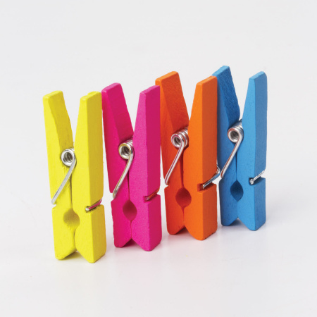 Прищепки декоративные "Классика", 20 штук, 3,5 см, 10 цветов, ОСТРОВ СОКРОВИЩ, 661289 - Прищепки для творчества