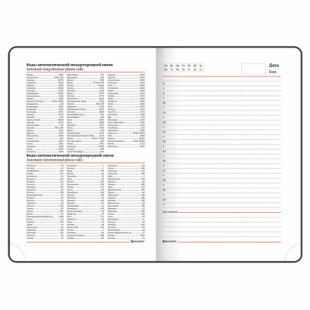Ежедневник недатированный А5 (138х213 мм), BRAUBERG VISTA, под кожу, гибкий, фольга, 136 л., "Forest", 112029 - Ежедневники с покрытием "под кожу и ткань"