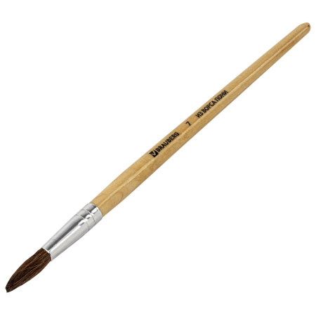 Кисть BRAUBERG, пони, круглая, № 7, 200193 - Кисти для рисования