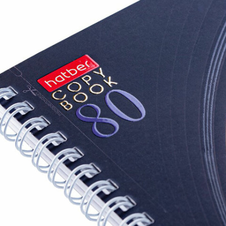 Тетрадь А4, 80 л., HATBER гребень, клетка, 3D фольга, "TIME" (2 вида в спайке), 80Т4лофлВ1гр - Тетради формата А4