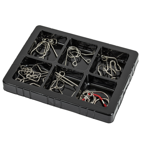 Головоломки металлические большие ЗОЛОТАЯ СКАЗКА, набор 6 штук, MEDIUM level, 664926 - Игрушки развивающие