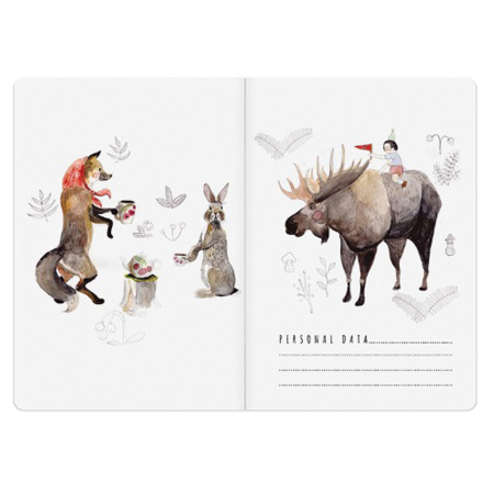 Тетрадь B5 (179х250 мм) 60 л. BRUNO VISCONTI сшивка, клетка, Soft Touch, фольга, бежевая бумага 70 г/м2, "ЗВЕРИ", 7-60-001/06 - Тетради более 60 листов