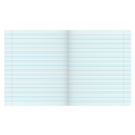 Тетрадь ЗЕЛЁНАЯ обложка 12 л., частая косая линия с полями, офсет, "ПЗБМ", 018244 - Тетради 12-24 листов