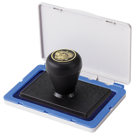 Штемпельная подушка BRAUBERG, 120х90 мм (рабочая поверхность 110х70 мм), синяя краска, 236866 - Подушки штемпельные настольные